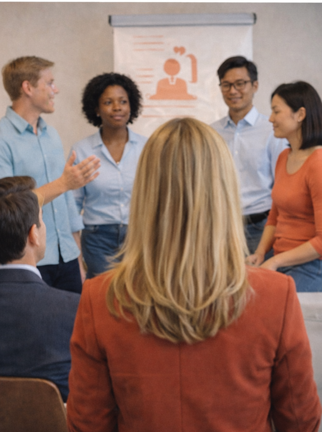 Groupe en formation prise de parole